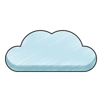 Cloud computing symbol scribble 스톡 일러스트