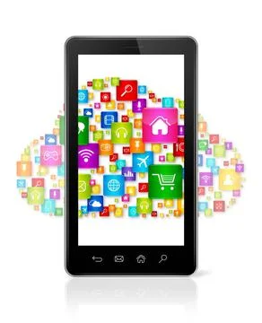  Cloud computing symbol in smartphone 3D Cloud computing symbol in smartph... Stock Photos