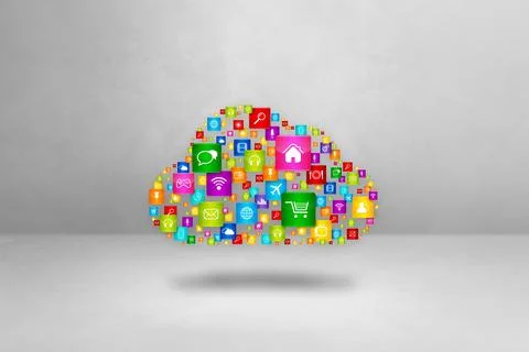 Cloud Computing symbol on white background Illustrazione stock