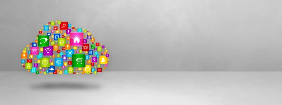 Cloud Computing symbol on white background Stock Illustration