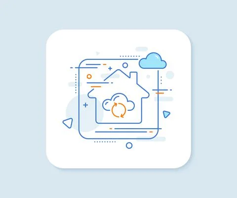 Cloud computing sync line icon. Internet data storage sign. Vector イラスト素材