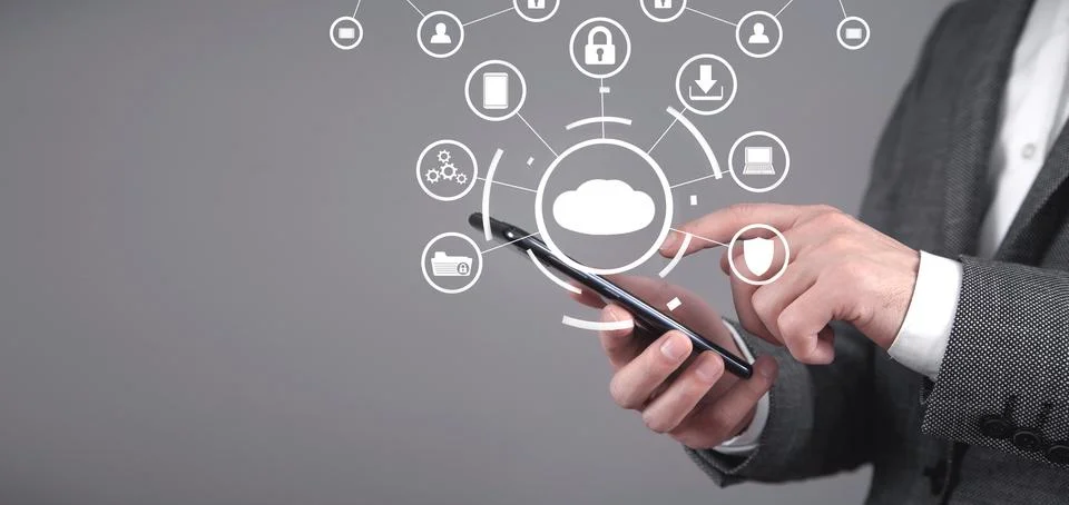 Cloud computing system. Big data. Business processes 스톡 사진