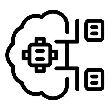Cloud computing system connecting data blocks and processing information Stock Illustration