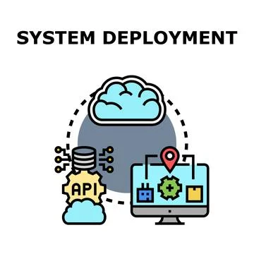 Cloud computing system deployment and infrastructure lifecycle Stock-Illustration