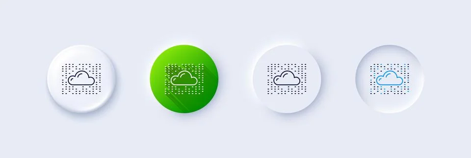 Cloud computing system line icon. Internet data storage sign. Line icons. Vector Stock Illustration