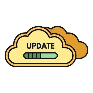 Cloud computing system updating software and data synchronization Stock Illustration