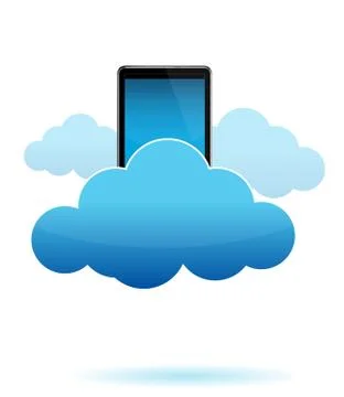Cloud computing with tablet computer Illustrazione stock