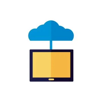 Cloud computing with tablet flat style Illustrazione stock