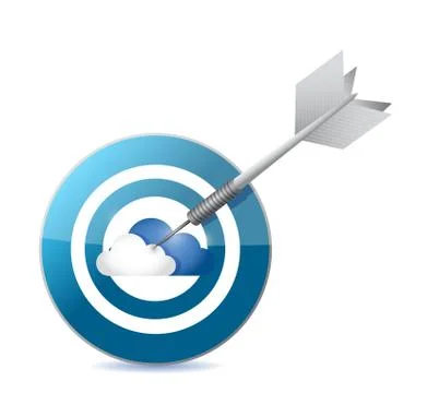 Cloud computing target illustration design Stock Illustration