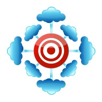 Cloud computing target illustration design over a white background Illustrazione stock