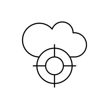 Cloud computing, target, SEO icon. Simple line, outline vector elements of Illustrazione stock