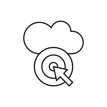 Cloud computing, target, SEO icon. Simple line, outline vector elements of Illustrazione stock