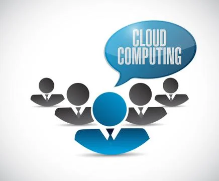 Cloud computing teamwork sign Illustrazione stock