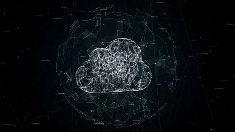 Cloud computing, tech animation of cloud symbol Stock Footage 90832578