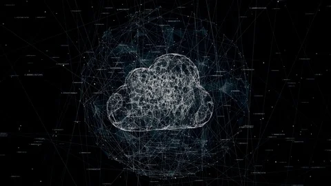 Cloud computing, tech animation of cloud symbol Stock Footage 90832607