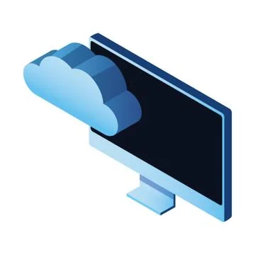 Cloud computing technology 3d symbol Stock Illustration