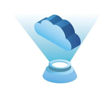 Cloud computing technology 3d symbol Stock Illustration