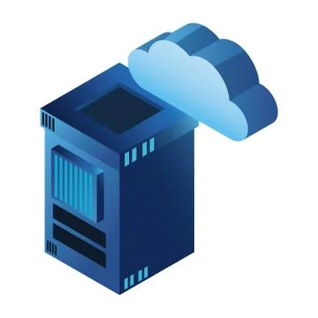 Cloud computing technology 3d symbol Stock Illustration