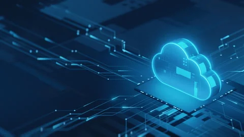 Cloud Computing Technology and Data Storage on Digital Circuit Board 動画素材 346866212