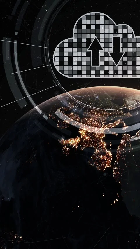 Cloud computing technology and online data storage for shrewd business network Stock Footage 294729781