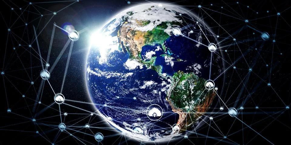 Cloud computing technology and online data storage in innovative perception Stock Illustration