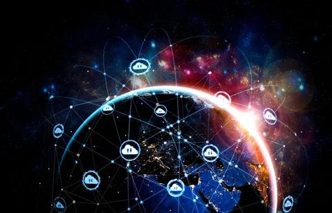 Cloud computing technology and online data storage in innovative perception イラスト素材