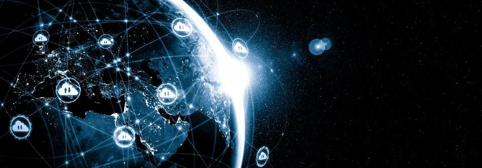 Cloud computing technology and online data storage in innovative perception 스톡 일러스트