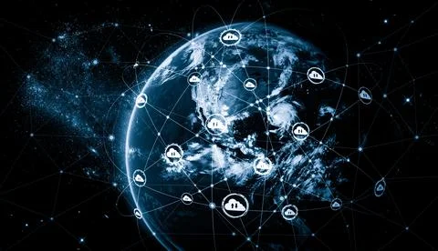 Cloud computing technology and online data storage in innovative perception 스톡 일러스트