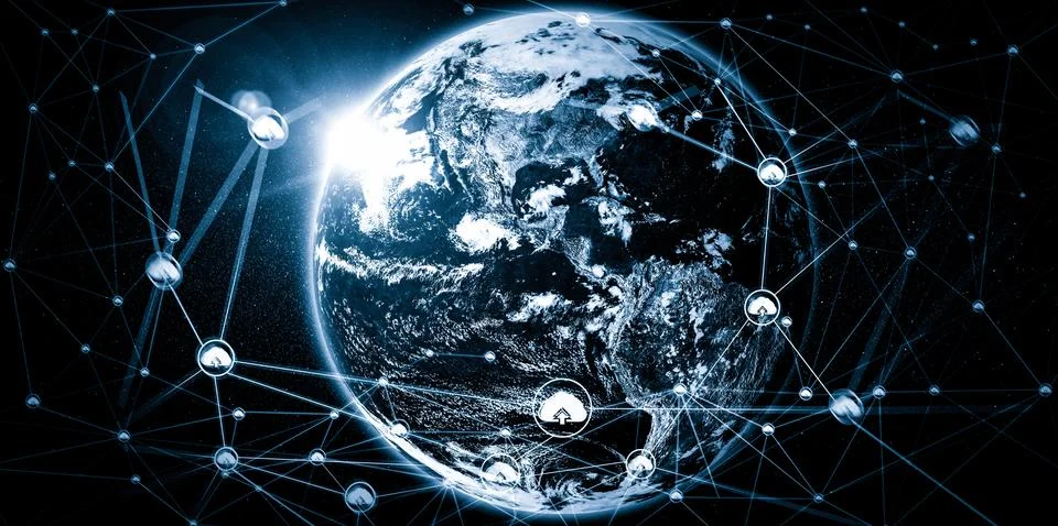 Cloud computing technology and online data storage in innovative perception 스톡 일러스트