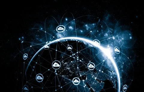 Cloud computing technology and online data storage in innovative perception 스톡 일러스트