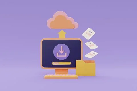 Cloud computing technology and online data storage for business network conce Stockillustratie