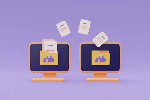 Cloud computing technology and online data storage for business network conce Stock Illustration