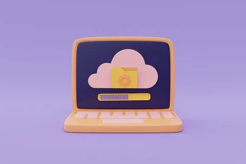 Cloud computing technology and online data storage for business network conce Stock Illustration