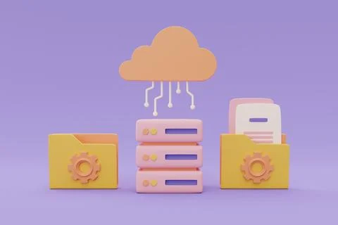 Cloud computing technology and online data storage for business network conce イラスト素材