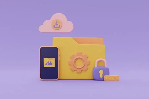 Cloud computing technology and Online data storage for business network conce Stock Illustration