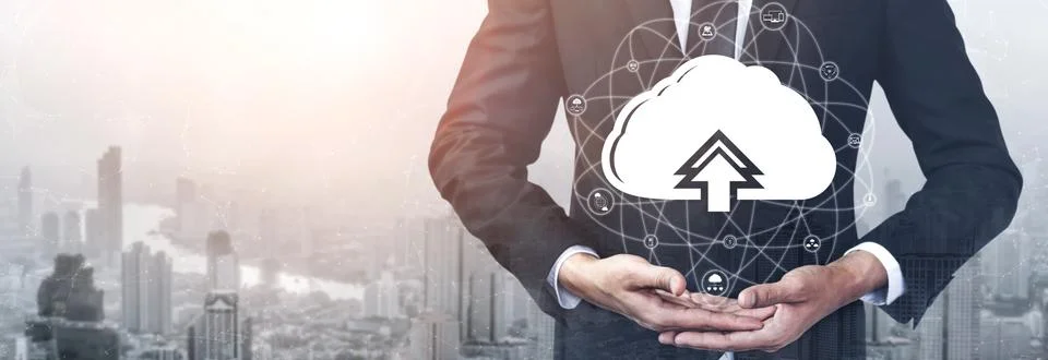 Cloud computing technology and online data storage for business network concept. Foto stock