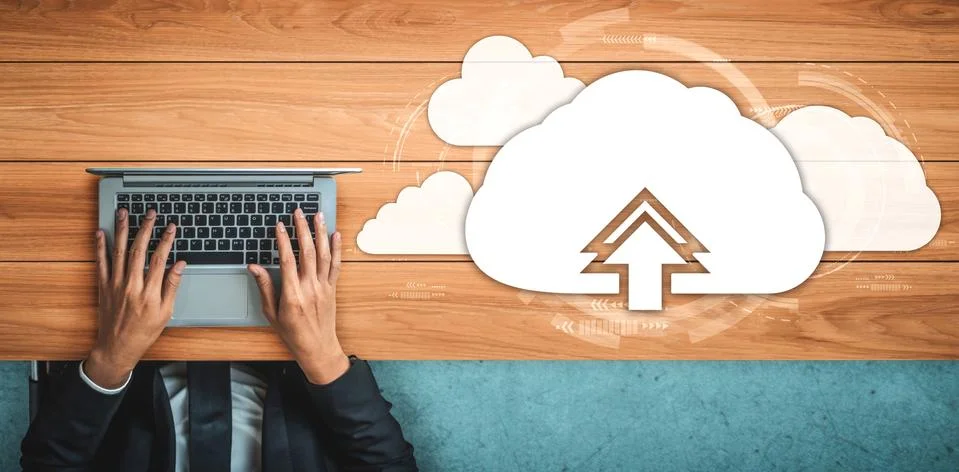 Cloud computing technology and online data storage for business network concept. Stock Photos