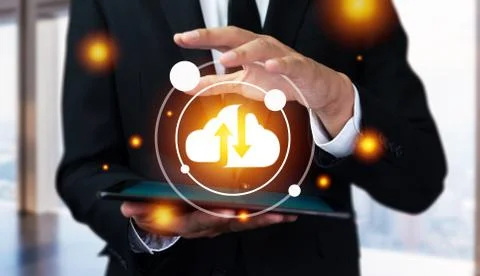 Cloud computing technology and online data storage for global data sharing. 写真素材