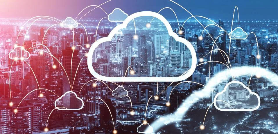 Cloud computing technology and online data storage for global data sharing. 写真素材