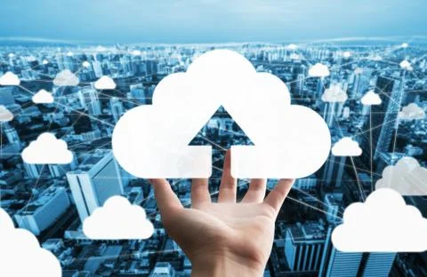 Cloud computing technology and online data storage for global data sharing. 写真素材