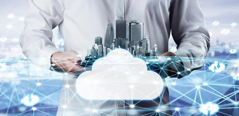 Cloud computing technology and online data storage for global data sharing. 写真素材