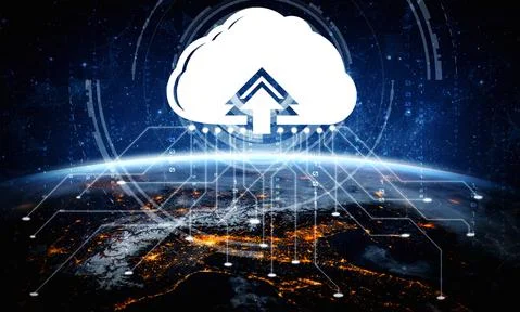 Cloud computing technology and online data storage for business network concept. Stock Photos