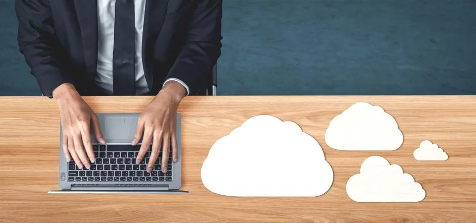 Cloud computing technology and online data storage for business network concept. Stock Photos