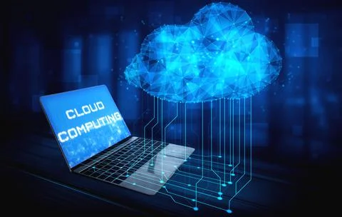 Cloud computing technology and online data storage for business network concept. 스톡 사진