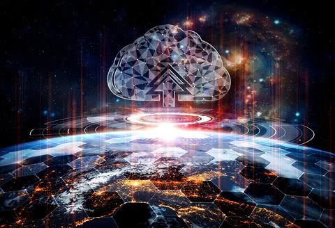 Cloud computing technology and online data storage in innovative perception Stock-Fotos