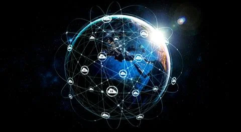 Cloud computing technology and online data storage in innovative perception 写真素材