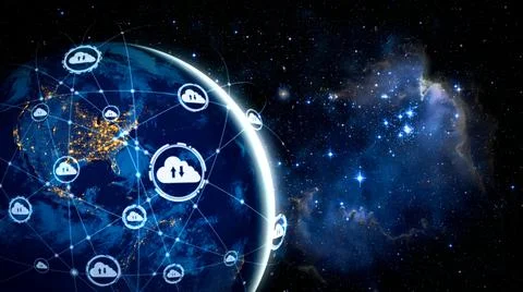 Cloud computing technology and online data storage in innovative perception 스톡 사진