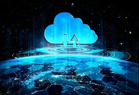 Cloud computing technology and online data storage in innovative perception 스톡 사진