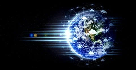 Cloud computing technology and online data storage in innovative perception 스톡 사진