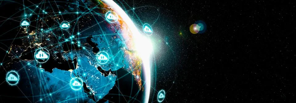 Cloud computing technology and online data storage in innovative perception Foto stock